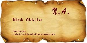 Nick Attila névjegykártya