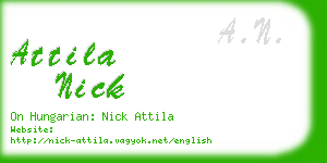 attila nick business card
